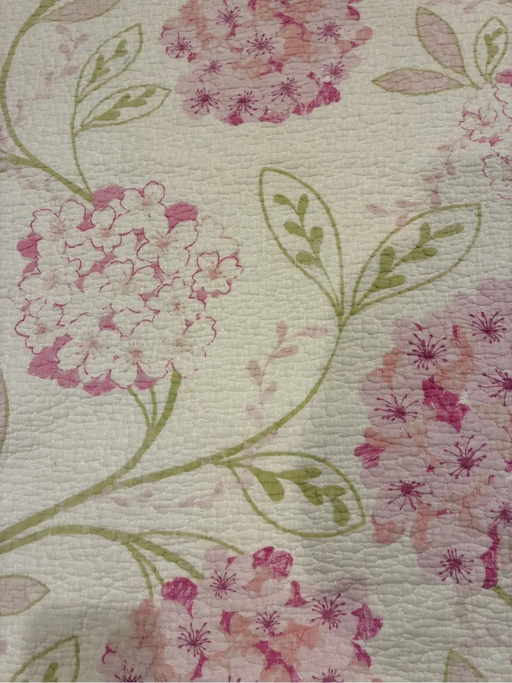 Cynthia Rowley Pink Floral Hydrangea Quilt Cover 100% Cotton Girly Feminine Full